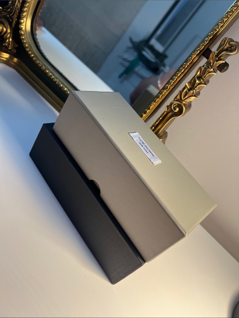 Pair of Decorative Storage Box Set in Gray and Black